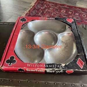 Game Day Man Cave Wilton Armetale Casino Card Game Table Chip & Dip Serving Dish